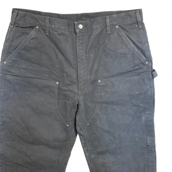 Carhartt B194 BLK Quilt Lined Sandstone Double Knee Work Pants 42x36 NWT VTG '08